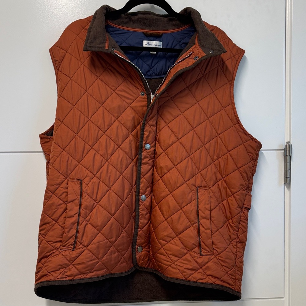 Peter Millar Men's Quilted Brown Vest